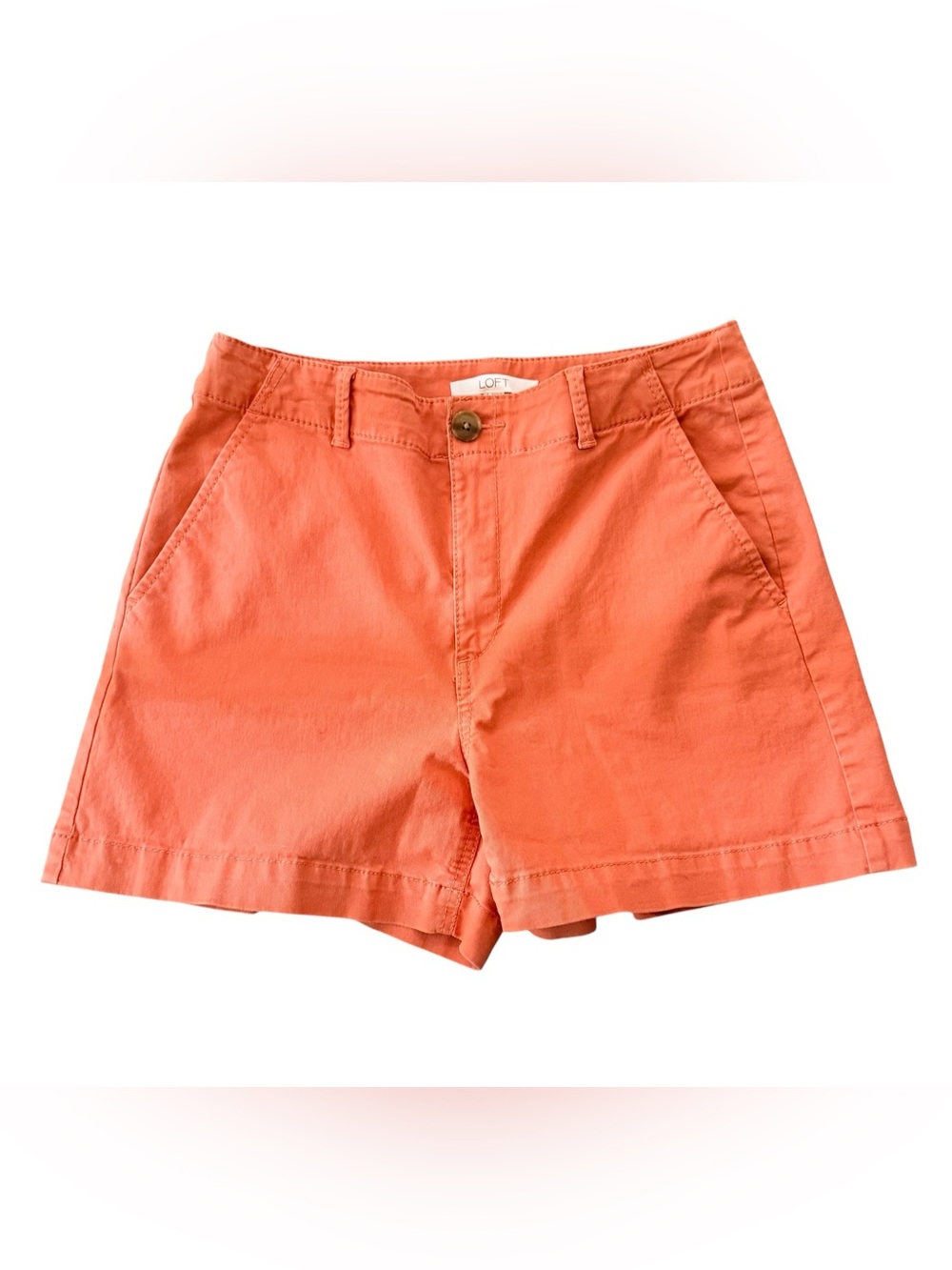 LOFT Coral Washed Twill Shorts